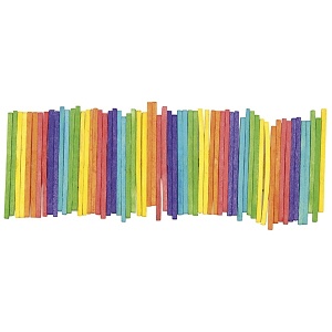 Bețișoare mici din lemn, colorate 1000 bucăți - Img 2