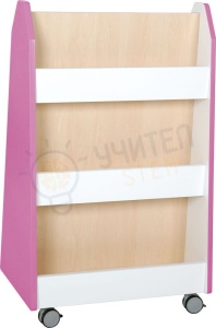 Bibliotecă dublă față-verso - Quadro, alb / arțar-roz