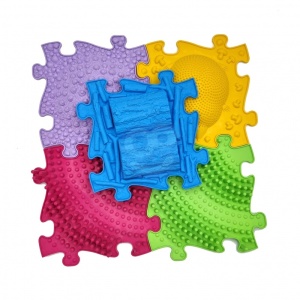 Covoraș senzorial Puzzle ortopedic 5 buc. - Img 2