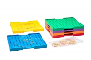 Geoboard, set 6 buc., 23 cm, fata-verso in 6 culori