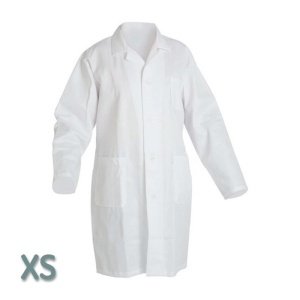 Halat de laborator protector – alb XS, 100% bumbac