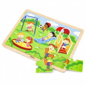 La locul de joacă - puzzle din lemn 16 el.