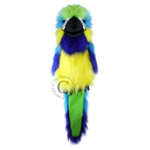 Păpușă pentru teatru, Macaw albastru-galben, seria Big Birds, 74 cm. - Img 2