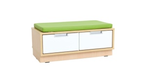 Quadro - dulap-bancă 2 - saltea verde - arțar