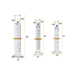 Set 3 cilindri gradați clasa A cu spumă de protecție – 50/100/250 ml - Img 2