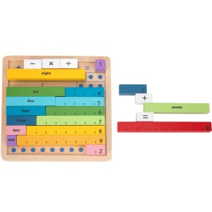 Tablă matematică din lemn Învățăm să numărăm și să calculăm - Img 3