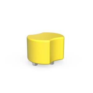 Taburet galben RFG Bold, 60 x 51 x 43H, din piele ecologică.