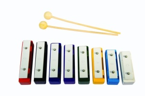 Xilofon cu 8 plăcuțe individuale