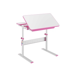 Birou pentru copii Ergo Kids cu înălțime reglabilă, roz, 800 × 660 × 540-760 mm, RFG. - Img 2