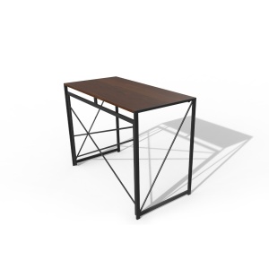 Birou RFG Soho, cu blat din nuc închis, picior metalic negru, dimensiuni 1000 x 500 x 750 mm, potrivit pentru peste clasa a VIII-a, MDF. - Img 2
