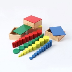 Cilindri colorați din lemn Montessori (set mare) - Img 3