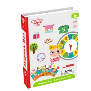 Joc educativ cu magneți din lemn în cutie Ziua mea - Img 2