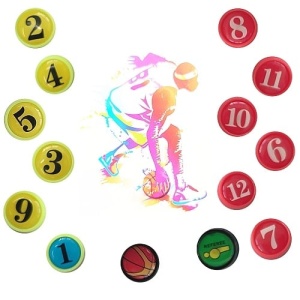 Magneți pentru tablă de antrenor de baschet, Ф2 cm, Set 14 bucăți