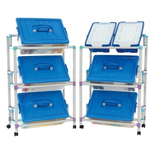 Organizator cu 3 cutii de depozitare – sistem modular
