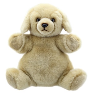 Păpușă cu mănușă pentru teatru Bej Labrador, seria Fluffy bellies, 30 cm.