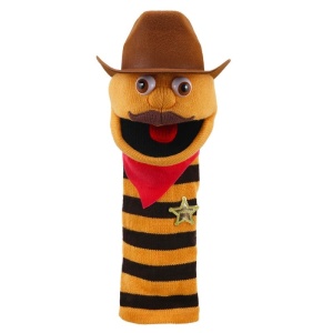 Păpușă pentru teatru, Cowboy, seria Merry Socks, 38 cm.