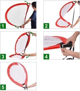 Poartă pentru minifotbal, POP-UP, 120x78x78 cm, Roșu - Img 3