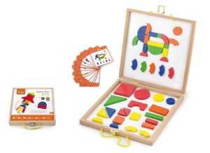 Puzzle magnetic din lemn în valiză
