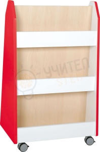 Bibliotecă dublă față-verso - Quadro, alb / arțar-roșu