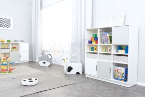 Dulap cu 2 despărțituri și 2 rafturi, alb Quadro - L - Img 2