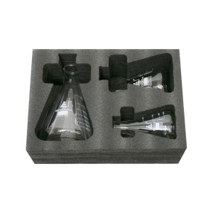 EduLab Borosilicate Pro Set 500–2000 ml – Set de 3 baloane Erlenmeyer cu spumă