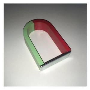 Magnet U AlNiCo verde-roșu