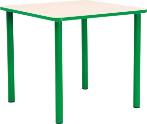 Masa patrata cu inaltimea de 52 cm cu bordura verde