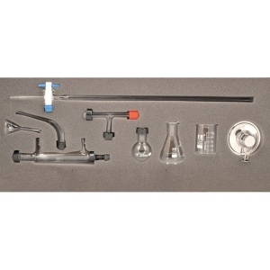 MiniLab 9 – Set de vase de sticlă de laborator cu biuretă