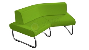 Modul Legva 45 grade cu spătar exterior, verde