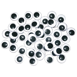 Ochi mobili 18 mm, negru/alb 50 buc