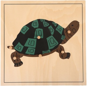 Puzzle din lemn cu animale - broască țestoasă