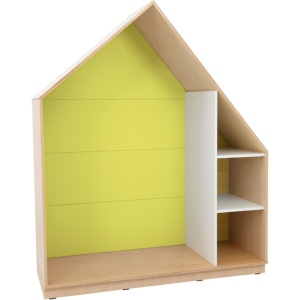 Quadro - dulap-casă cu 2 rafturi, ladă din arțar, lime