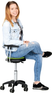 Scaun Genito cu spătar, înălțime 38-48 cm - verde lime