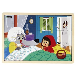 Scufița Roșie - puzzle din lemn 18 piese