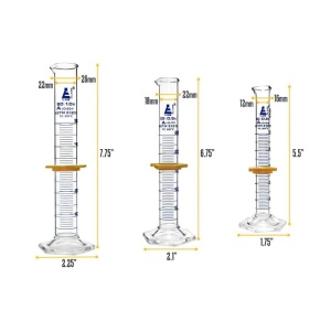 Set 3 cilindri gradați clasa A cu spumă de protecție – 10/25/50 ml - Img 3