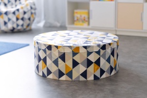 Taburet - motiv triunghiuri, diametru 80 cm - Img 3