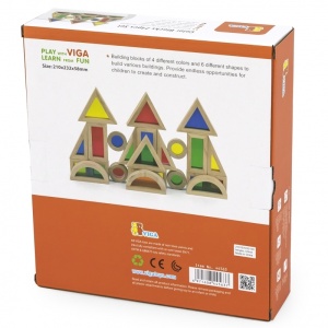 Blocuri colorate din lemn Set de 24 elemente - Img 4