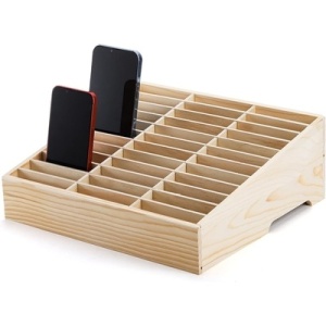 Organizator pentru smartphone-uri 48 celule, din lemn