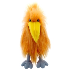 Păpușă pentru teatru, seria Papagali, Papagal portocaliu, 30 cm.