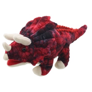 Păpușă pentru teatru Triceraptus roșu, seria Baby dinosaurs, 35 cm.
