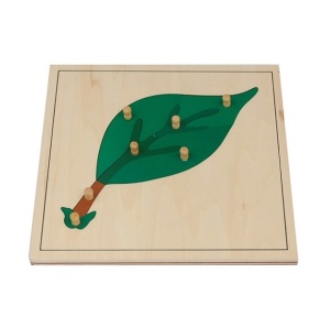 Puzzle botanic din lemn - frunză