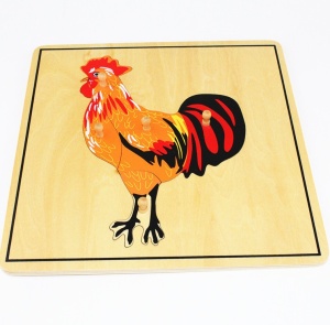 Puzzle din lemn cu animale - cocoș