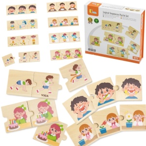 Puzzle din lemn Ordonează activitățile copiilor