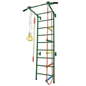 Scară suedeză metalică pentru copii cu accesorii, verde