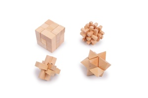 Set 4 puzzle Enigma, din lemn