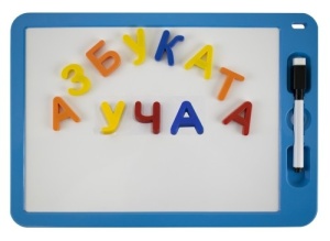 Set tablă albă magnetică cu litere și marker