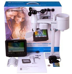 Stație meteorologică Bresser Wi-Fi 5-în-1 cu display color, neagră - Img 2