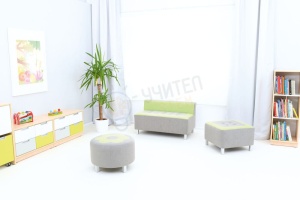 Taburet pătrat Premium gri-verde - Img 4