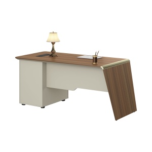 Birou de lucru Elmaz RFG, cu container, 1800 x 800 x 760 mm, stejar și gri - Img 2