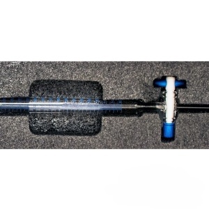 Biuretă 50 ml din sticlă borosilicatică cu robinet PTFE și spumă de protecție - Img 2